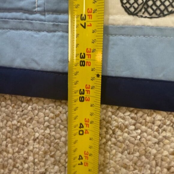 Homemade Embroidered Cross Stitch Baby Boy Blanket Police Fire Dump Truck 39"x26 - Picture 4 of 10